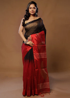 Black Matka Silk Saree With Blouse Piece - Indian Silk House Agencies