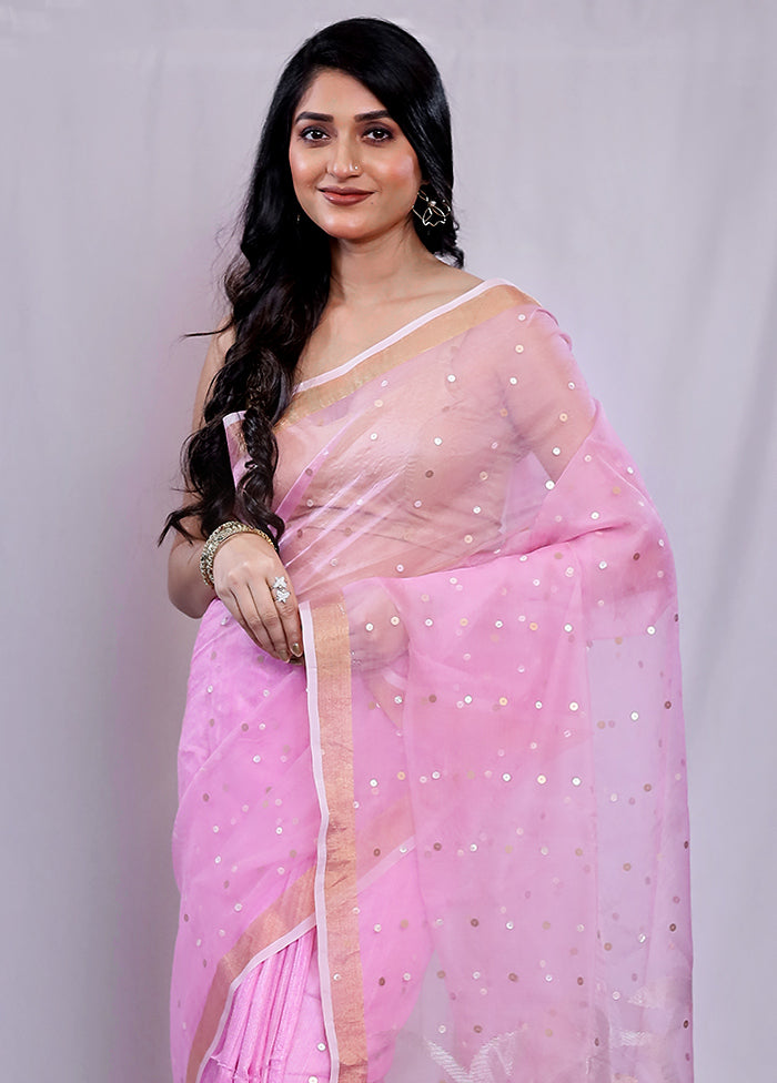 Pink Matka Pure Silk Saree With Blouse Piece - Indian Silk House Agencies