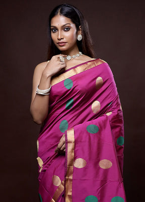 Pink Kanjivaram Silk Saree Without Blouse Piece - Indian Silk House Agencies