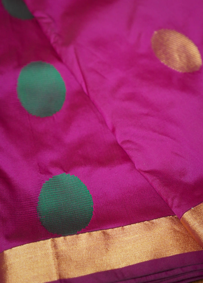 Pink Kanjivaram Silk Saree With Blouse Piece