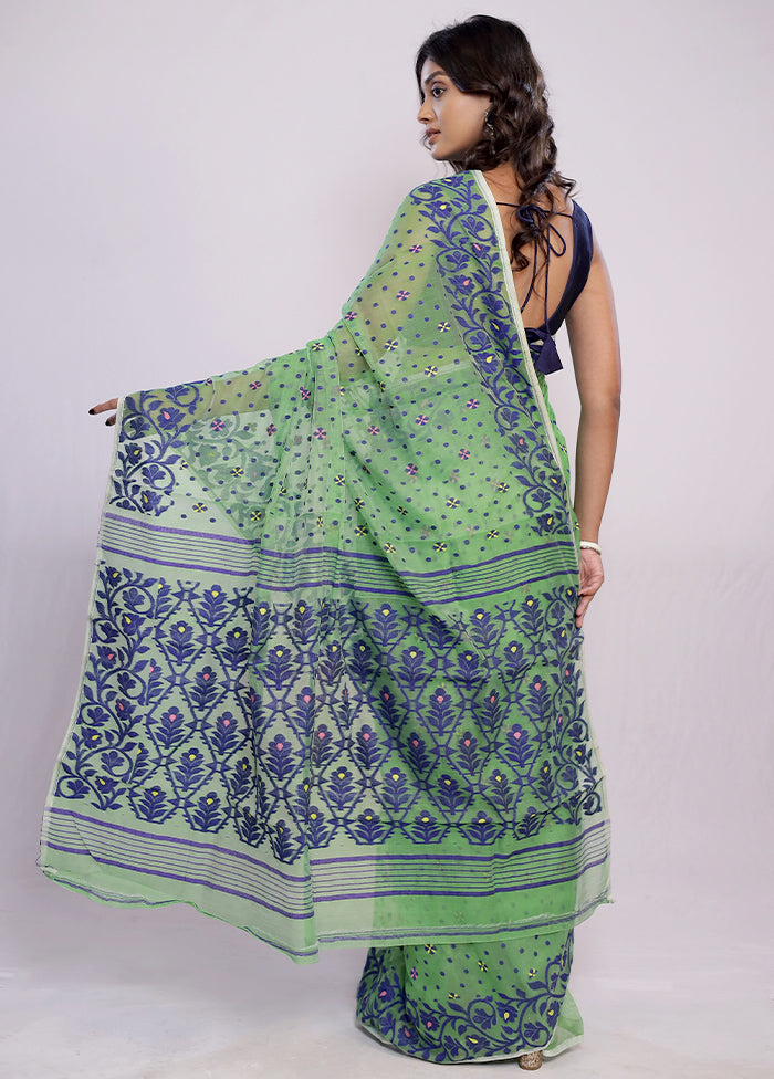 Green Tant Cotton Saree Without Blouse Piece - Indian Silk House Agencies