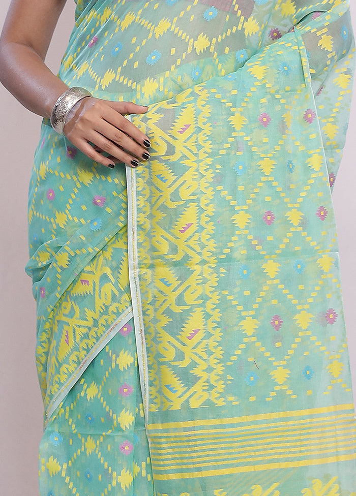 Green Tant Cotton Saree Without Blouse Piece - Indian Silk House Agencies