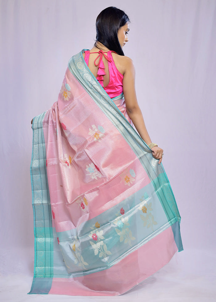 Pink Kora Silk Saree With Blouse Piece - Indian Silk House Agencies