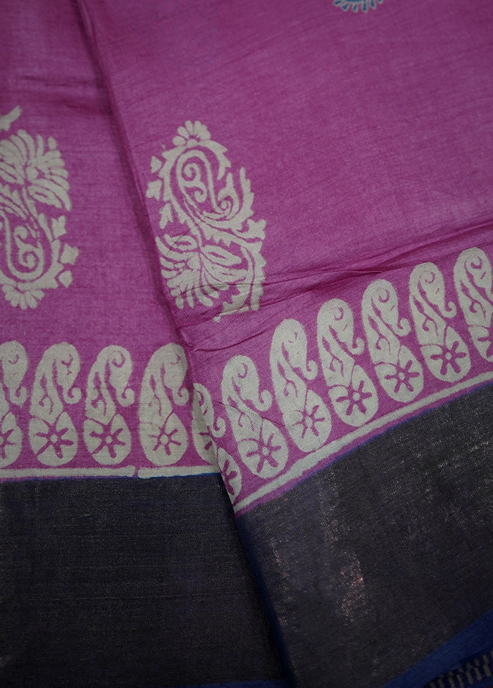 Pink Tussar Silk Saree With Blouse Piece - Indian Silk House Agencies