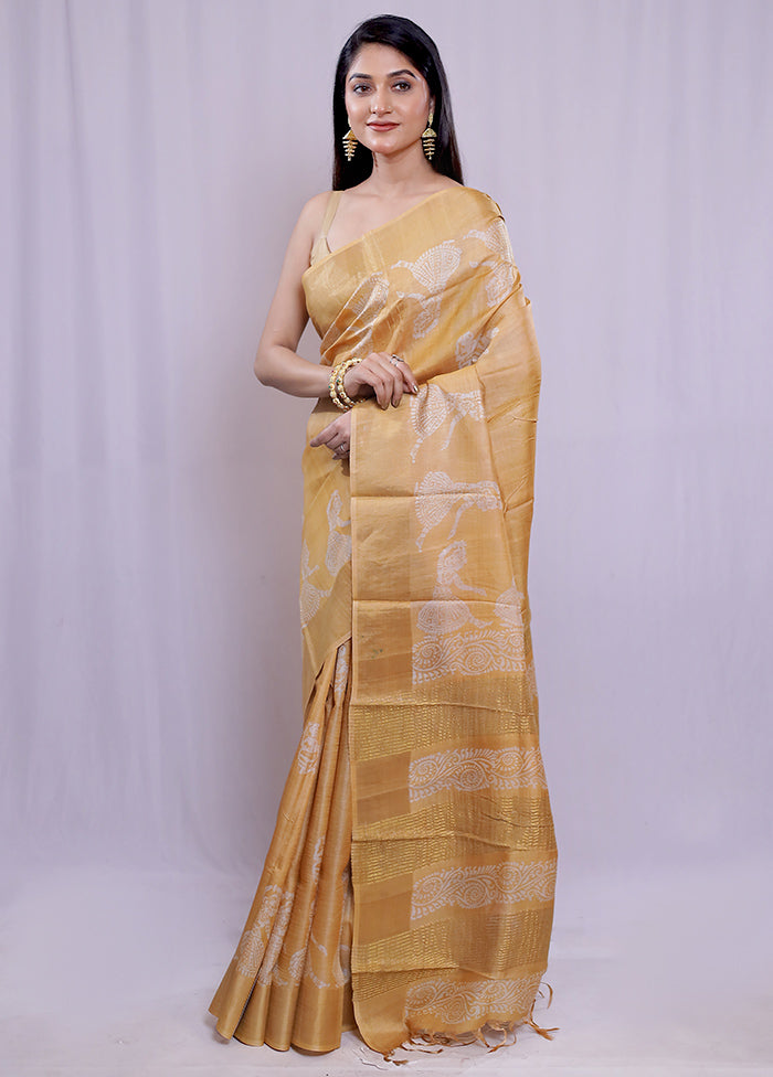 Purple Tussar Silk Saree With Blouse Piece - Indian Silk House Agencies