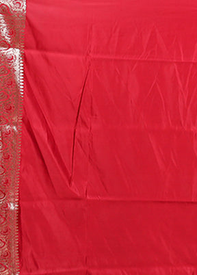 Red Banarasi Silk Saree With Blouse Piece