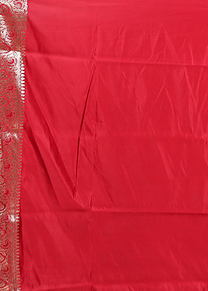 Red Banarasi Silk Saree With Blouse Piece