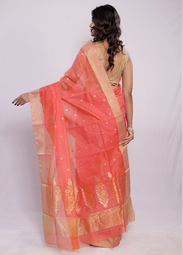 Pink Chanderi Pure Cotton Saree With Blouse Piece - Indian Silk House Agencies