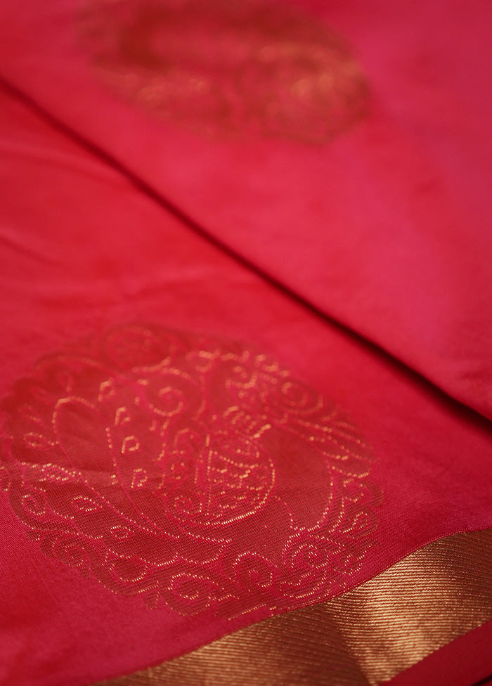 Pink Kanjivaram Silk Saree Without Blouse Piece - Indian Silk House Agencies