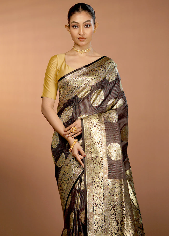 Blue Banarasi Silk Saree With Blouse Piece