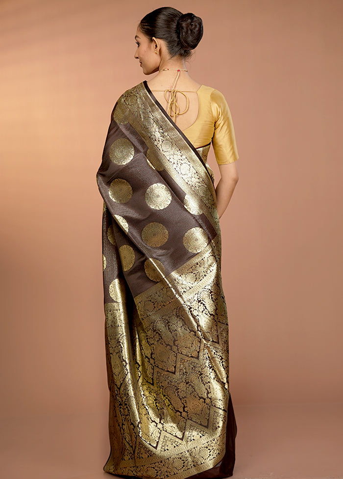 Blue Banarasi Silk Saree With Blouse Piece