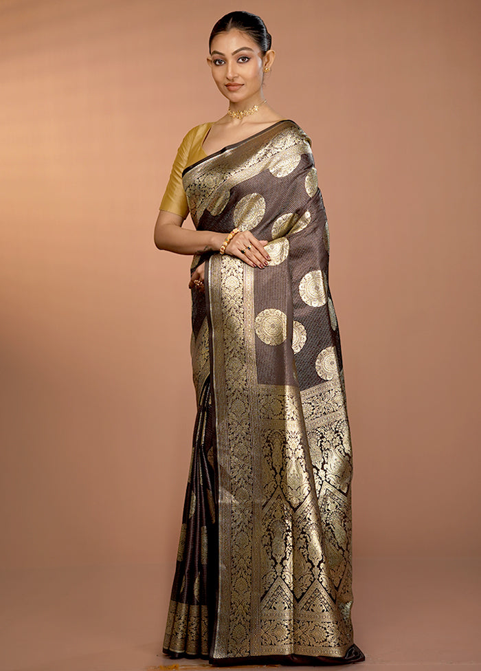 Blue Banarasi Silk Saree With Blouse Piece