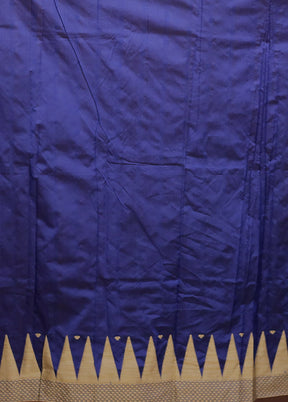 Blue Kanjivaram Silk Saree With Blouse Piece