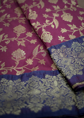 Purple Kanjivaram Silk Saree With Blouse Piece - Indian Silk House Agencies