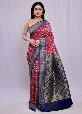 Purple Kanjivaram Silk Saree With Blouse Piece - Indian Silk House Agencies