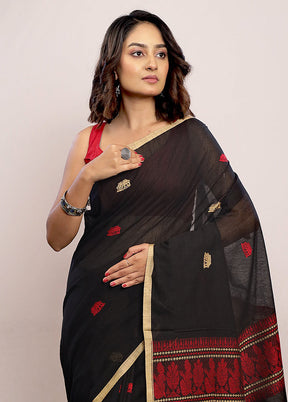 Black Matka Silk Saree With Blouse Piece - Indian Silk House Agencies