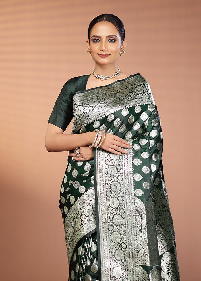 Blue Banarasi Silk Saree With Blouse Piece