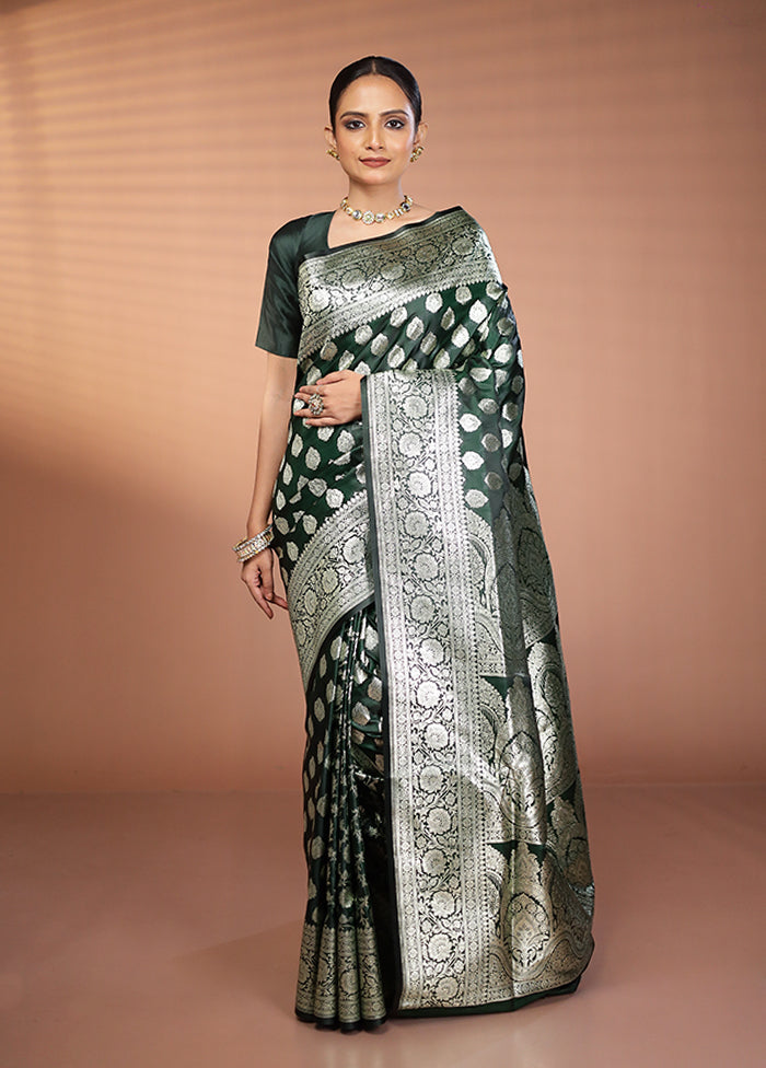 Blue Banarasi Silk Saree With Blouse Piece