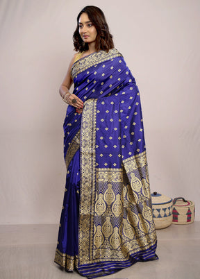 Blue Assam Pure Silk Saree With Blouse Piece - Indian Silk House Agencies