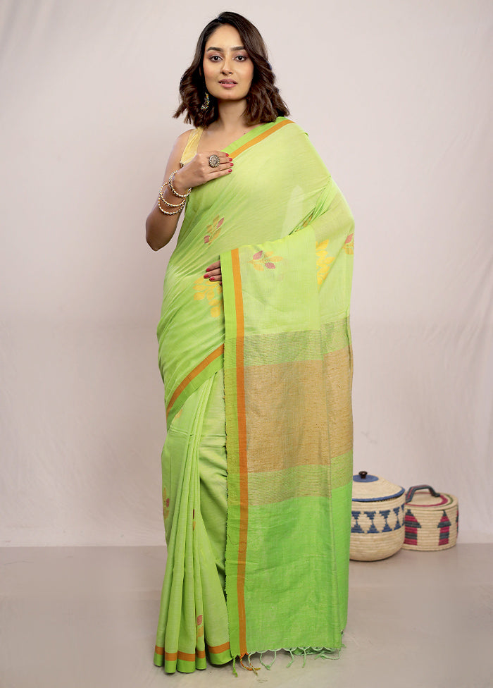 Green Matka Silk Saree With Blouse Piece - Indian Silk House Agencies