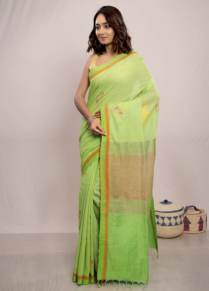 Green Matka Silk Saree With Blouse Piece - Indian Silk House Agencies