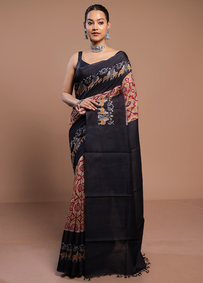 Multicolor Handloom Tussar Pure Silk Saree With Blouse Piece