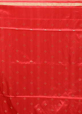 Cream Handloom Jamewar Pure Silk Saree With Blouse Piece