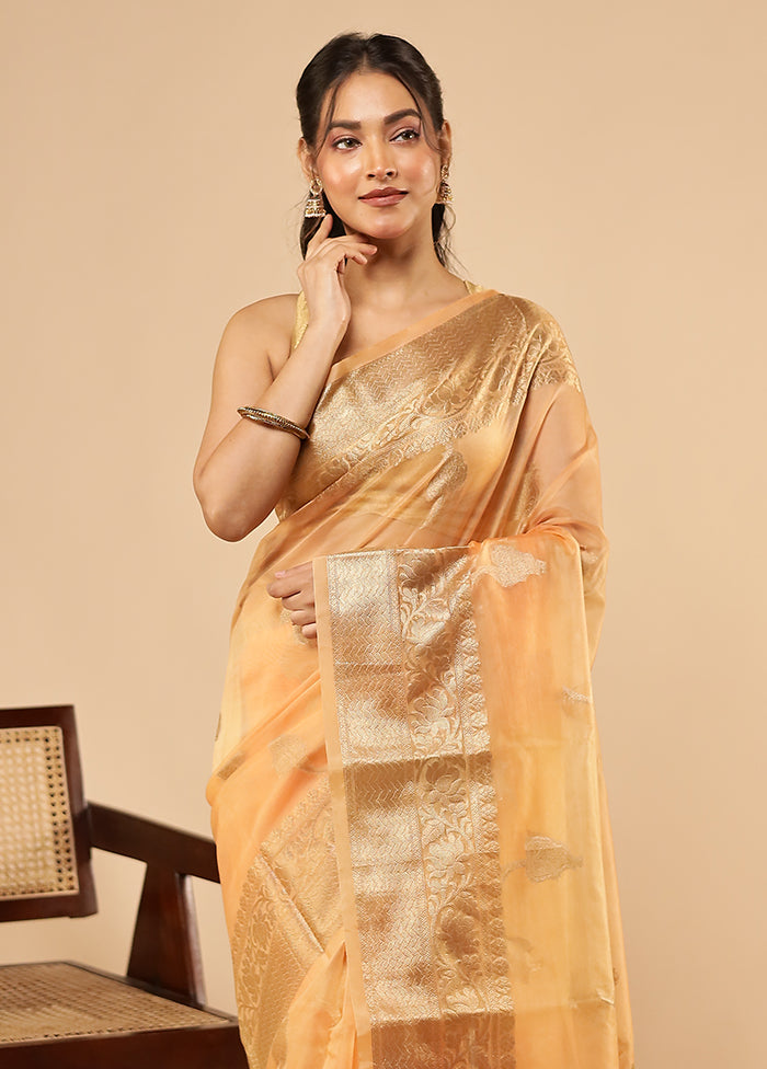 Pink Organza Saree With Blouse Piece