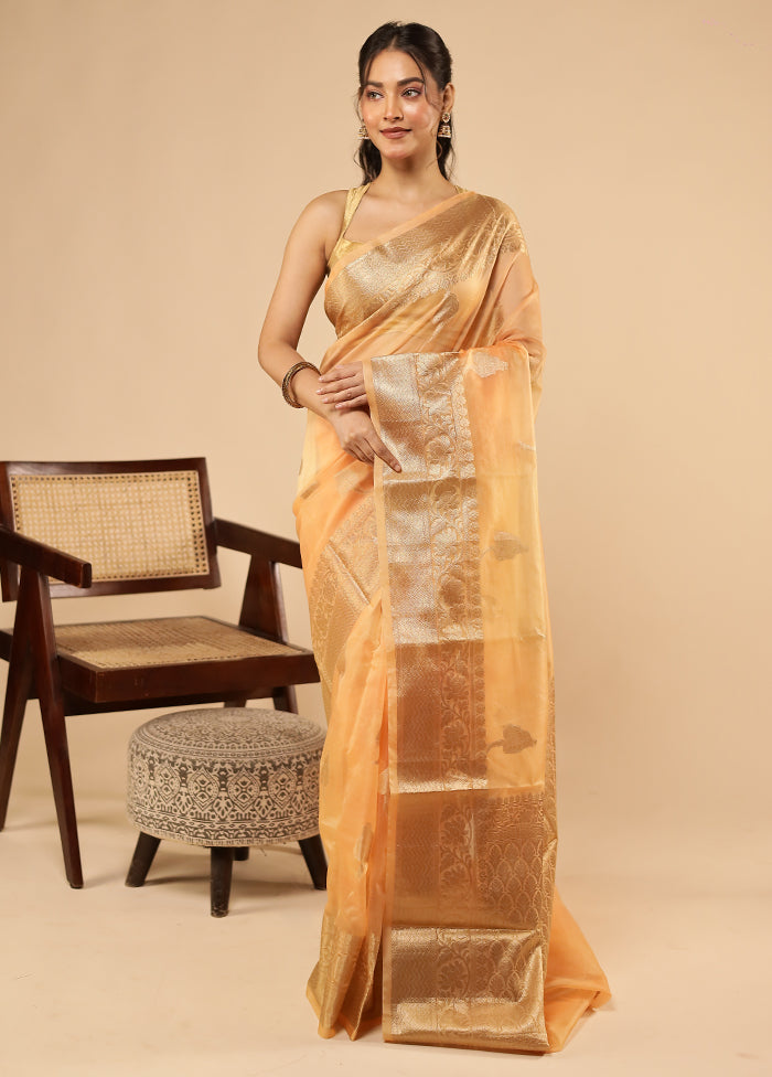 Pink Organza Saree With Blouse Piece
