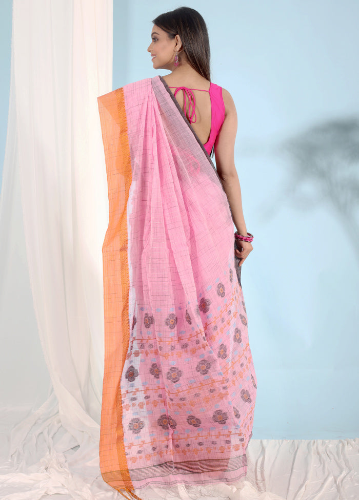 Pink Matka Silk Saree With Blouse Piece - Indian Silk House Agencies