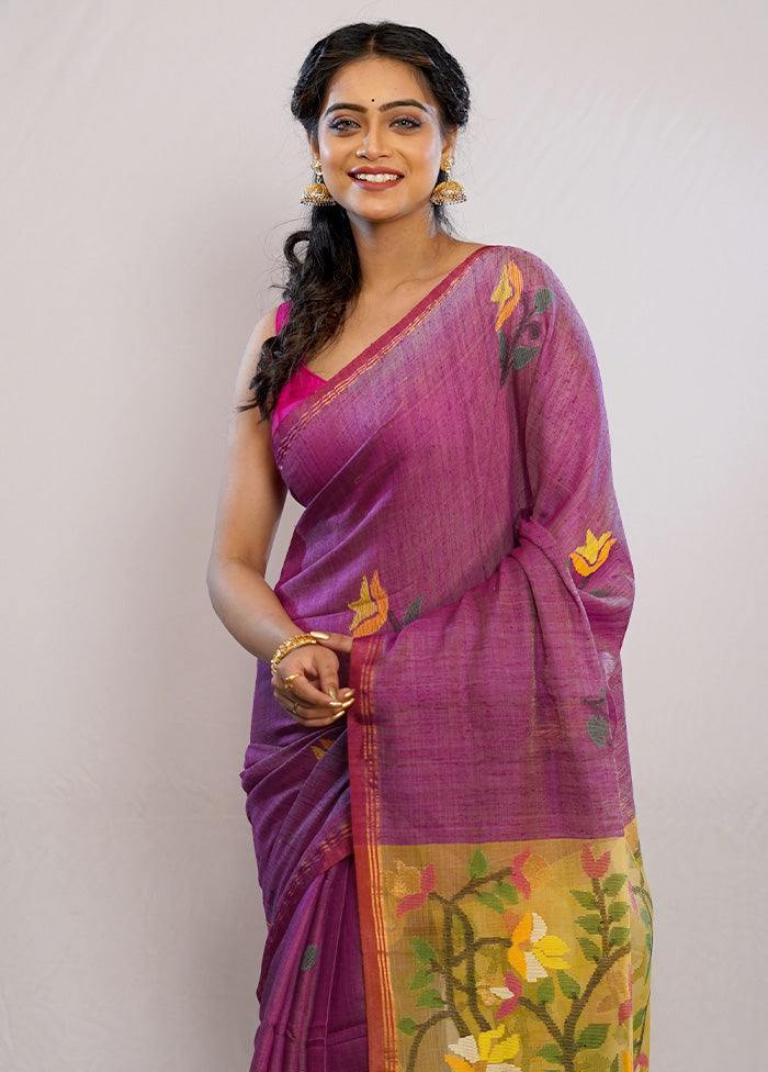 Pink Matka Pure Silk Saree With Blouse Piece - Indian Silk House Agencies