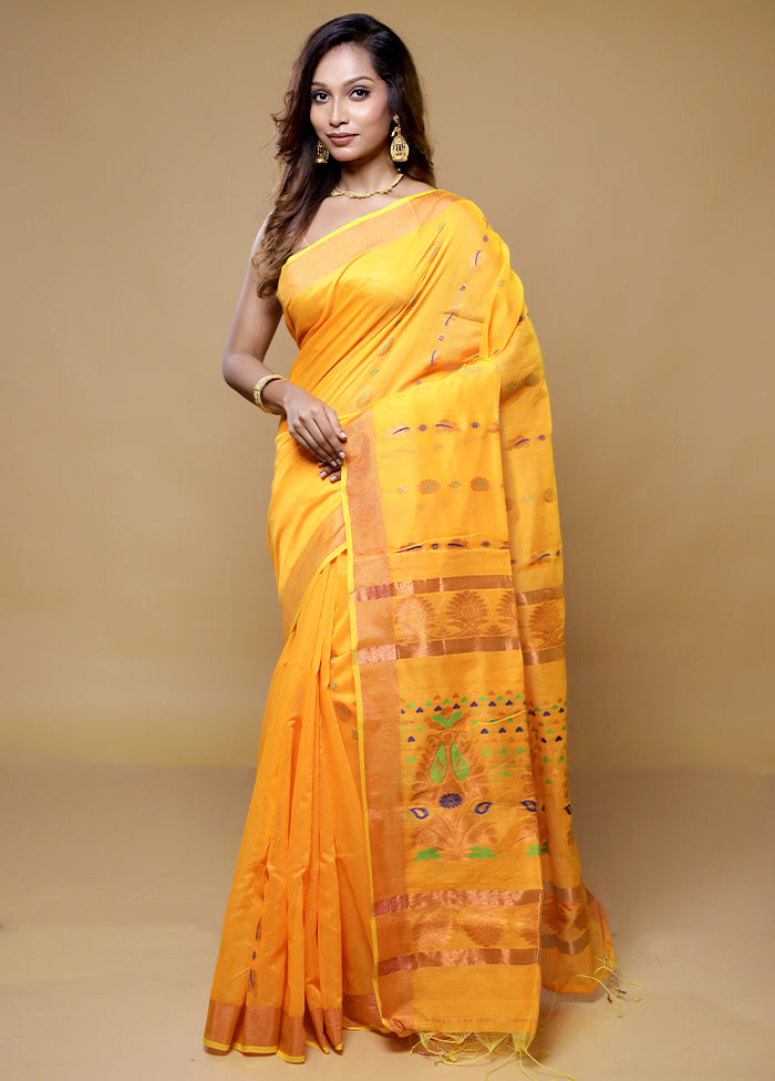 Rust Matka Silk Saree With Blouse Piece