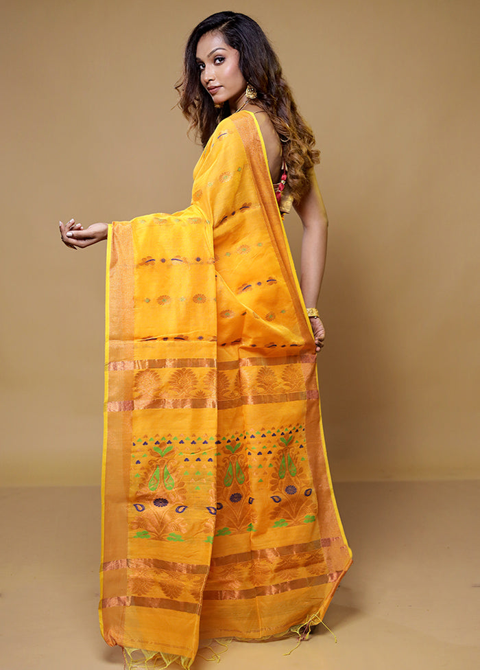 Rust Matka Silk Saree With Blouse Piece