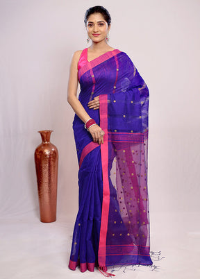 Blue Matka Silk Saree With Blouse Piece - Indian Silk House Agencies