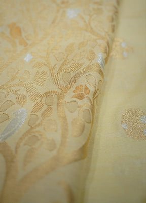 Cream Dupion Silk Saree With Blouse Piece - Indian Silk House Agencies