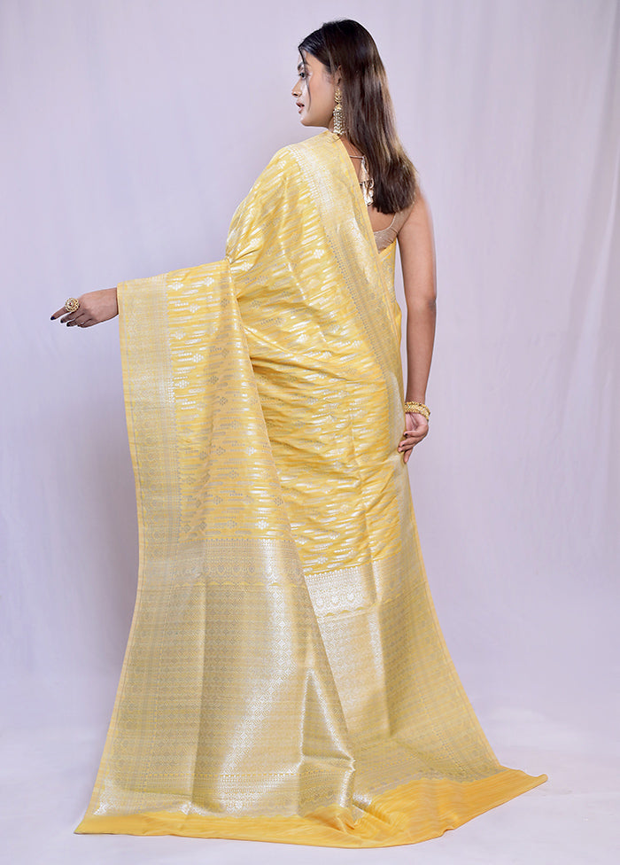 Yellow Uppada Silk Saree With Blouse Piece - Indian Silk House Agencies