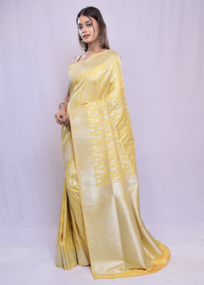 Yellow Uppada Silk Saree With Blouse Piece - Indian Silk House Agencies