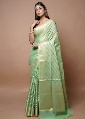 Green Kora Silk Saree With Blouse Piece