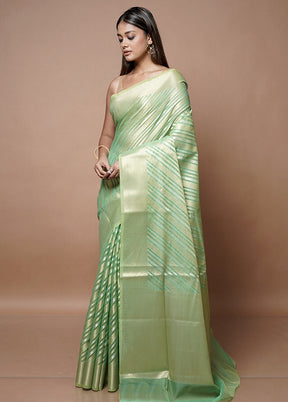 Green Kora Silk Saree With Blouse Piece