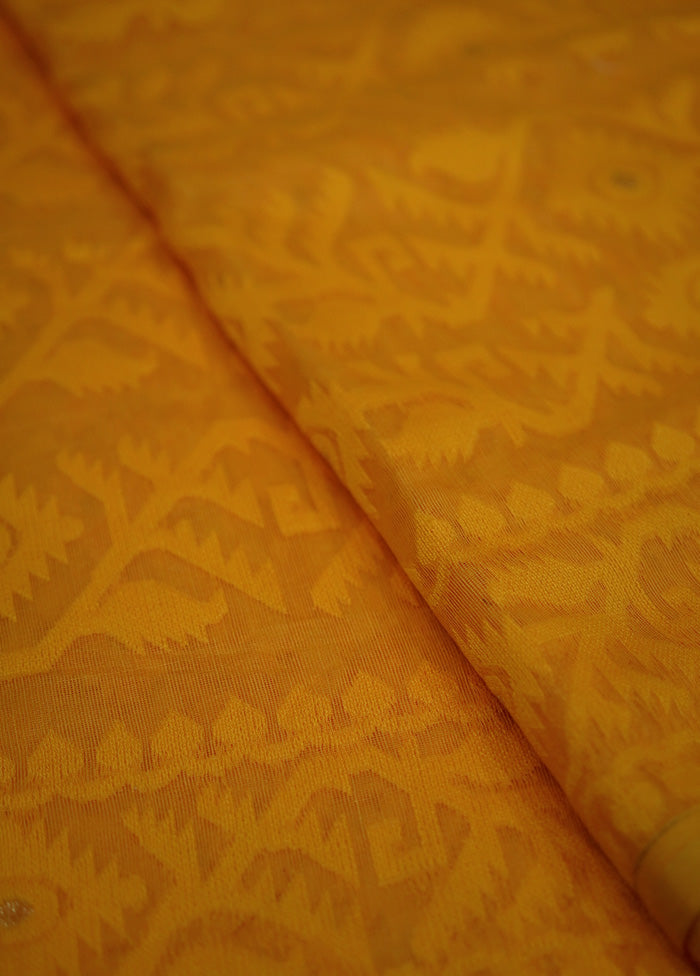 Yellow Pure Cotton Saree With Blouse Piece - Indian Silk House Agencies