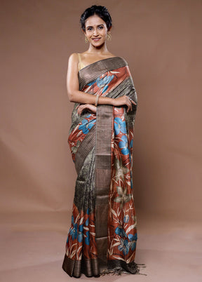 Multicolor Tussar Silk Saree With Blouse Piece - Indian Silk House Agencies