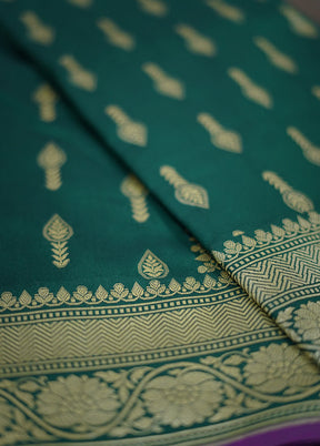 Green Uppada Silk Saree With Blouse Piece - Indian Silk House Agencies