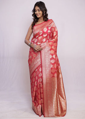 Pink Kora Silk Saree With Blouse Piece - Indian Silk House Agencies