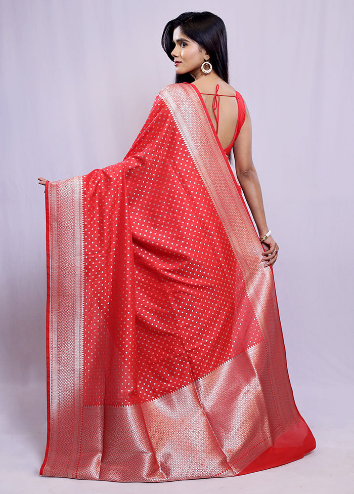 Red Uppada Silk Saree With Blouse Piece - Indian Silk House Agencies