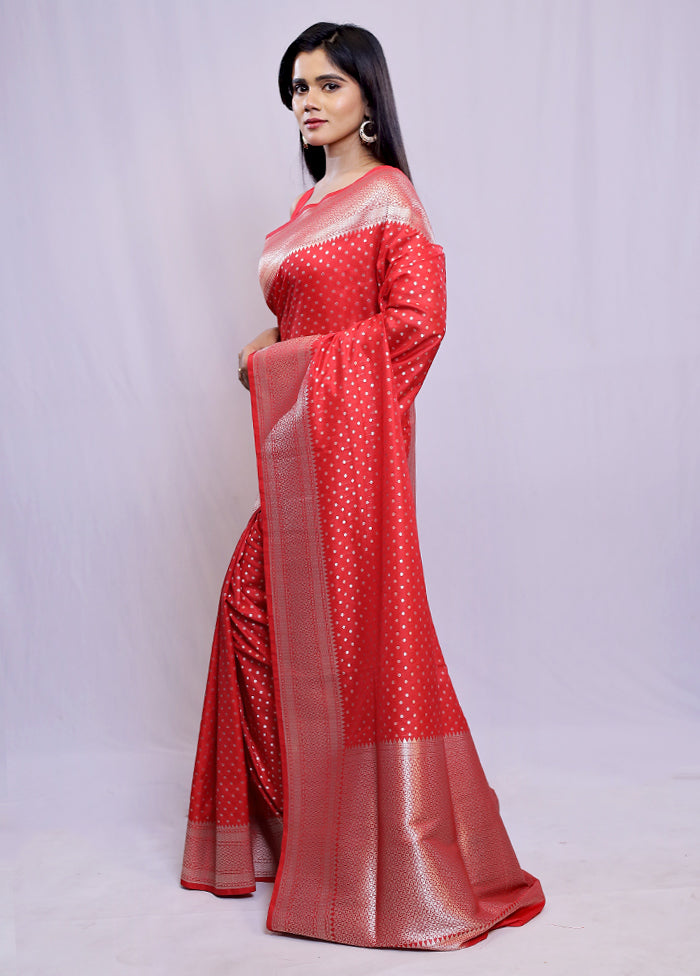 Red Uppada Silk Saree With Blouse Piece - Indian Silk House Agencies