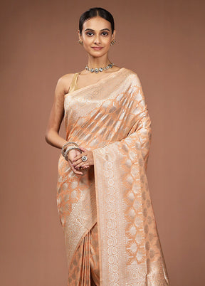 Orange Uppada Silk Saree With Blouse Piece