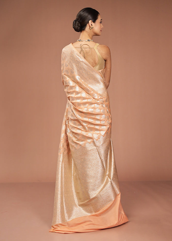 Orange Uppada Silk Saree With Blouse Piece