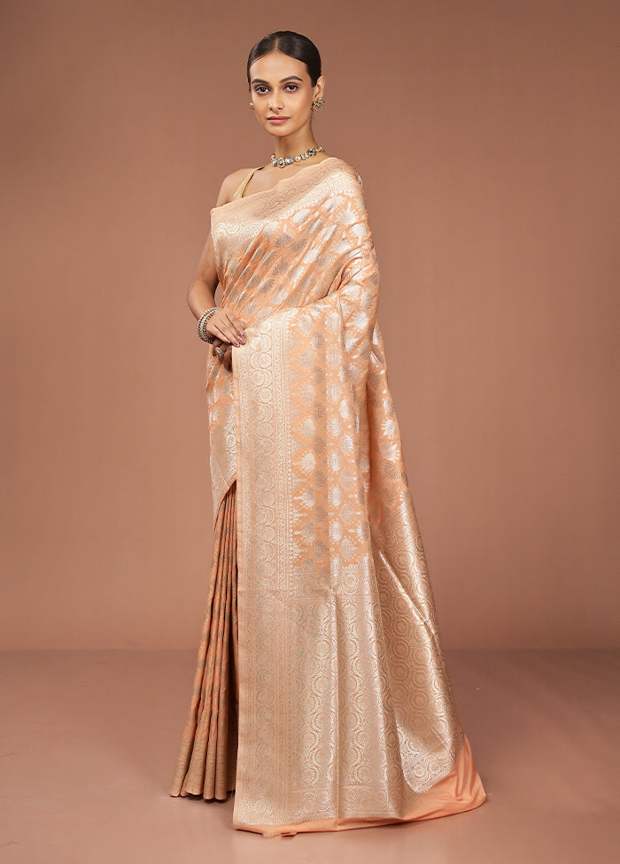 Orange Uppada Silk Saree With Blouse Piece