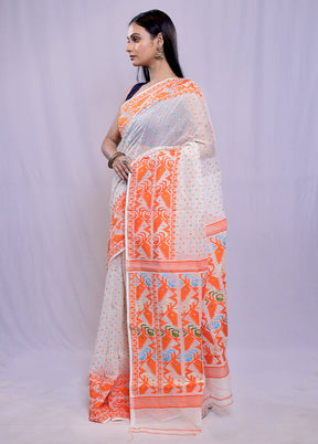 Cream Tant Cotton Saree Without Blouse Piece - Indian Silk House Agencies