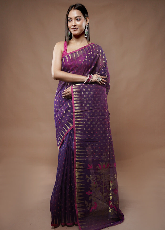 Multicolor Tant Jamdani Saree Without Blouse Piece - Indian Silk House Agencies